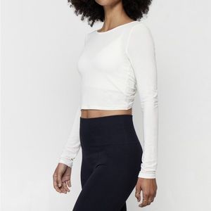Spiritual Gangster long sleeve crop twist back top
